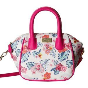 Betsey Johnson MINI PINK & WHITE FLORAL SATCHEL
